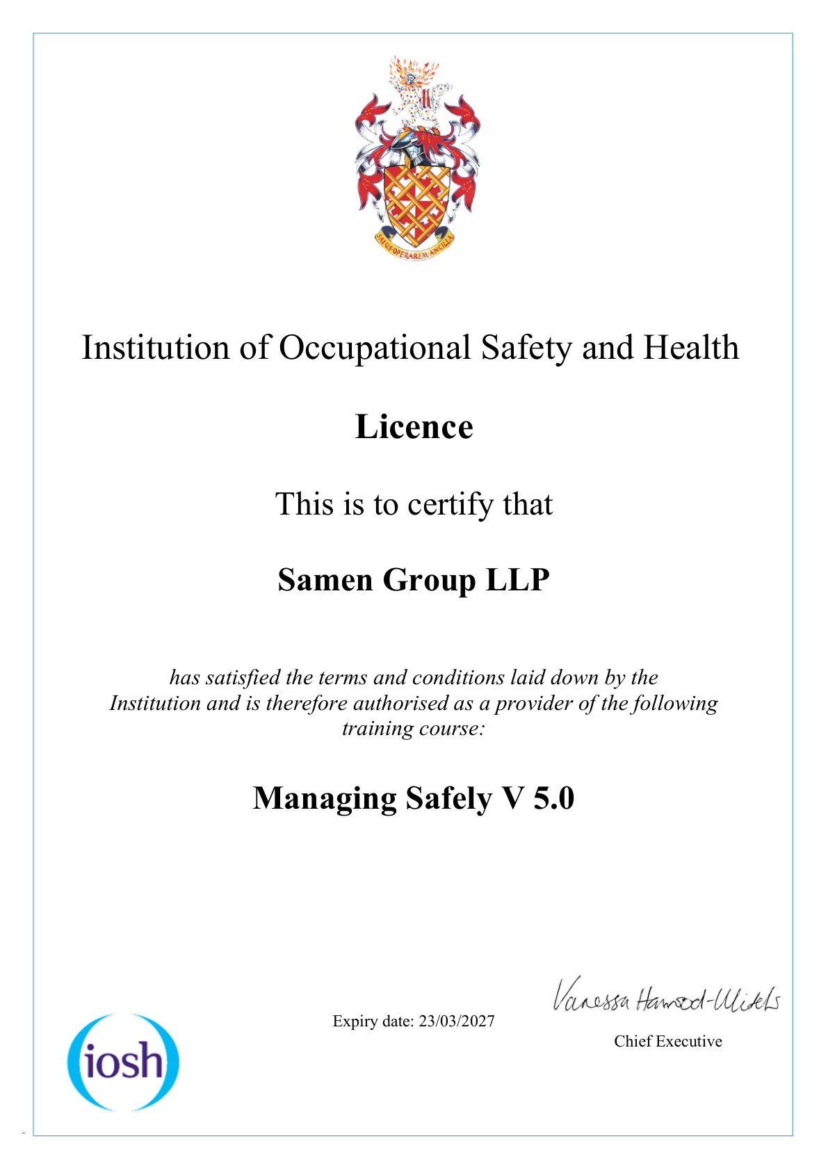 IOSH Licence