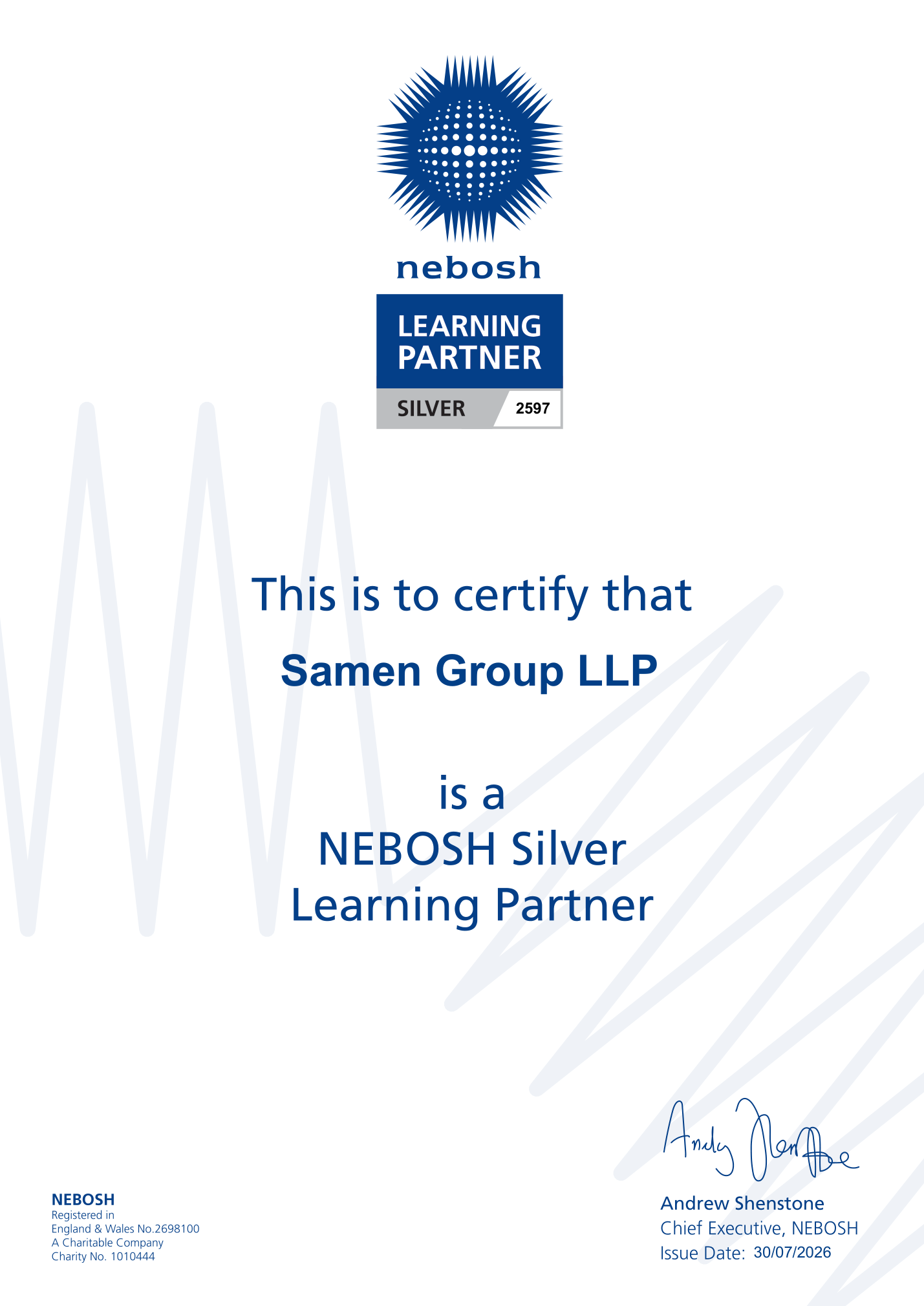 NEBOSH Silver Learning Partner